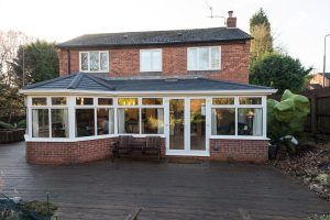 Solid tiled conservatory roof installation