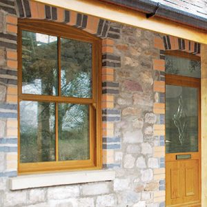 uPVC Sash Windows in Golden Oak