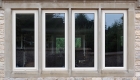Cream slimline aluminium casement window