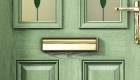 composite doors green close up