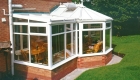 P-shaped conservatory english garden