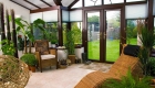 T-shaped conservatory tiled floor
